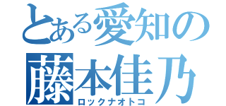 とある愛知の藤本佳乃（ロックナオトコ）