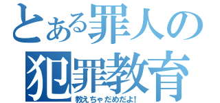 とある罪人の犯罪教育（教えちゃだめだよ！）