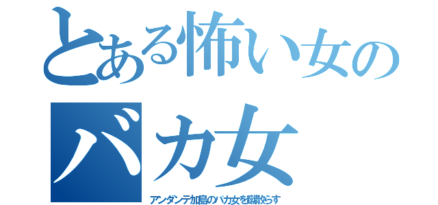 とある怖い女のバカ女（アンダンテ加島のバカ女を蹴散らす）