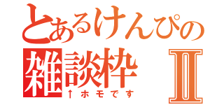 とあるけんぴの雑談枠Ⅱ（↑ホモです）