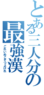 とある三人分の最強漢（ごれいぬこそつよけれ）