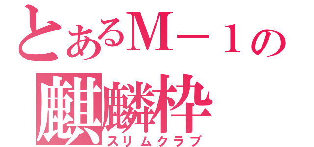 とあるＭ－１の麒麟枠（スリムクラブ）