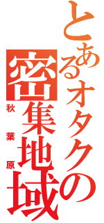 とあるオタクの密集地域（秋葉原）