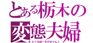 とある栃木の変態夫婦（とっちぼ～＆ぴかりん♪）