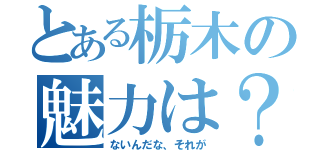 とある栃木の魅力は？（ないんだな、それが）