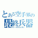 とある空手界の最終兵器（リーサルウェポン）