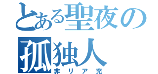 とある聖夜の孤独人（非リア充）