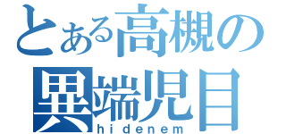 とある高槻の異端児目録（ｈｉｄｅｎｅｍ）