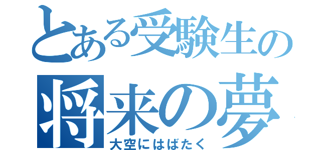 とある受験生の将来の夢（大空にはばたく）