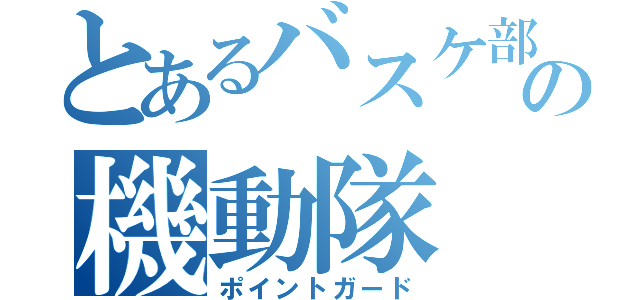 とあるバスケ部の機動隊（ポイントガード）