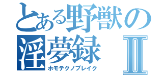 とある野獣の淫夢録Ⅱ（ホモテクノブレイク）