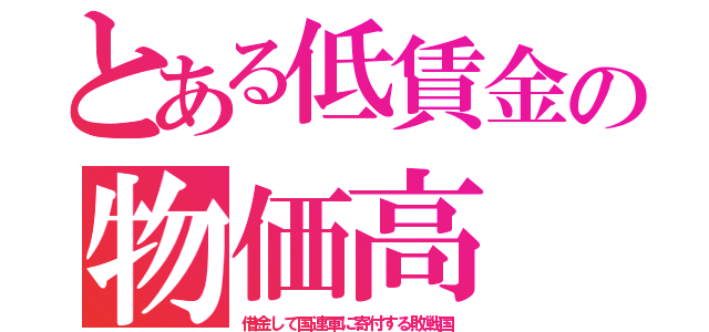 とある低賃金の物価高（借金して国連軍に寄付する敗戦国）
