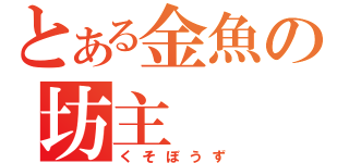 とある金魚の坊主（くそぼうず）