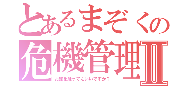 とあるまぞくの危機管理Ⅱ（お腹を触ってもいいですか？）