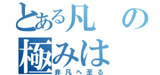 とある凡の極みは（非凡へ至る）