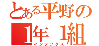 とある平野の１年１組（インデックス）