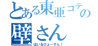 とある東亜コテの壁さん（はいるひょーすん！）