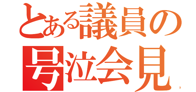 とある議員の号泣会見（）