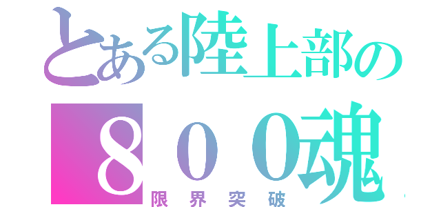 とある陸上部の８００魂（限界突破）