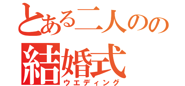 とある二人のの結婚式（ウエディング）