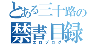 とある三十路の禁書目録（エロブログ）