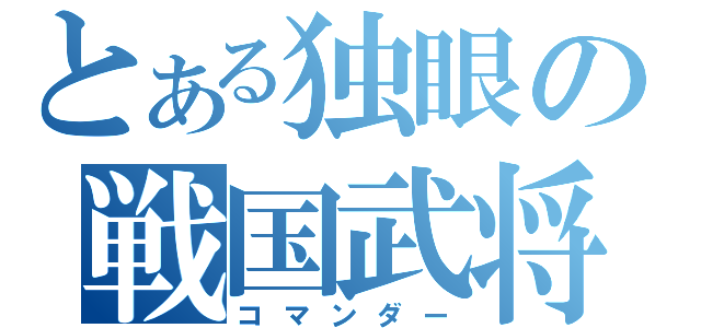 とある独眼の戦国武将（コマンダー）