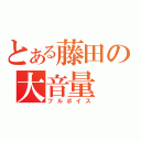 とある藤田の大音量（フルボイス）