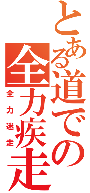 とある道での全力疾走（全力迷走）