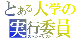 とある大学の実行委員（スペシャリスト）