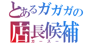 とあるガガガの店長候補（ガースー）