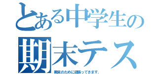 とある中学生の期末テスト勉強（期末のために頑張ってきます。）