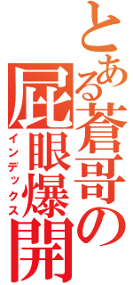 とある蒼哥の屁眼爆開（インデックス）