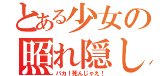 とある少女の照れ隠し（バカ！死んじゃえ！）