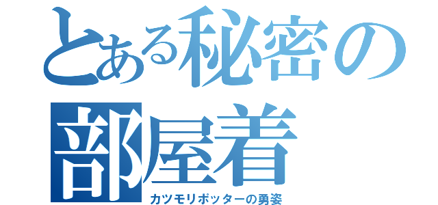 とある秘密の部屋着（カツモリポッターの勇姿）