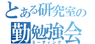 とある研究室の勤勉強会（ミーティング）