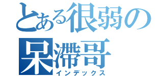 とある很弱の呆滯哥（インデックス）