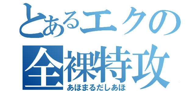 とあるエクの全裸特攻（あほまるだしあほ）