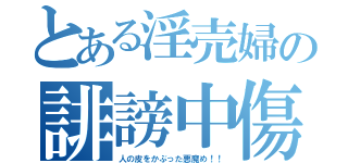 とある淫売婦の誹謗中傷（人の皮をかぶった悪魔め！！）