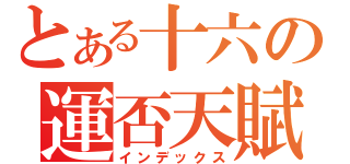 とある十六の運否天賦（インデックス）