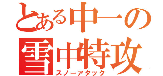 とある中一の雪中特攻（スノーアタック）