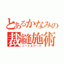 とあるかなみの裁縫施術（ニードルワーク）