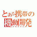 とある携帯の機動開発（プログラム）