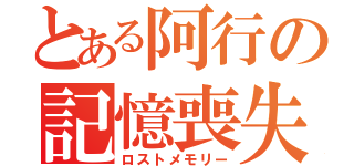 とある阿行の記憶喪失（ロストメモリー）