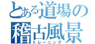 とある道場の稽古風景（トレーニング）