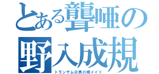 とある聾唖の野入成規（トランザム＠男の娘メイド）