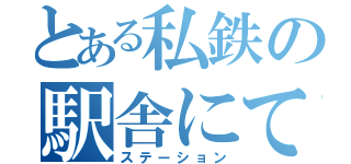 とある私鉄の駅舎にて（ステーション）