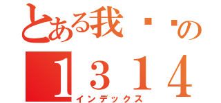 とある我爱你の１３１４（インデックス）