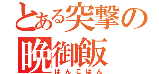 とある突撃の晩御飯（ばんごはん）