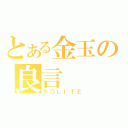 とある金玉の良言（ＰＯＬＩＴＥ）