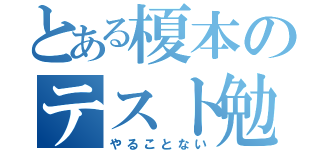 とある榎本のテスト勉強（やることない）